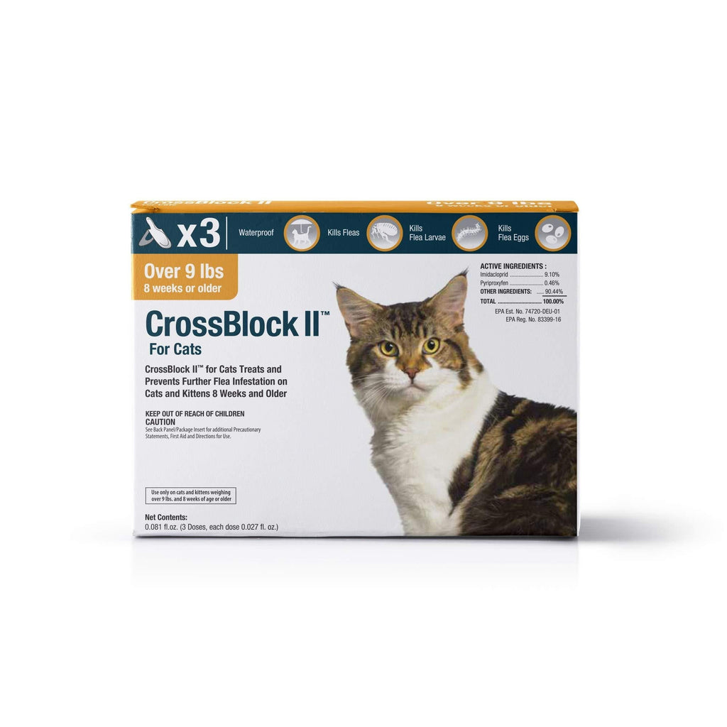 VetOne: CrossBlock II Kills & Prevents Fleas on Cats & Kittens Over 9 Lbs. 3 Applications. - PawsPlanet Australia