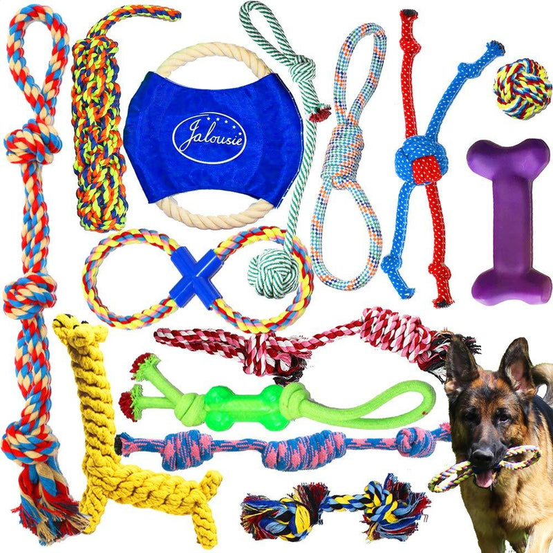 Jalousie Dog Rope Toys Dog Toy Assortment Puppy Chew Dog Rope Toy Nearly Indestructible Rope Toy Assortment for Medium Large Breeds Medium/Large Dogs - PawsPlanet Australia