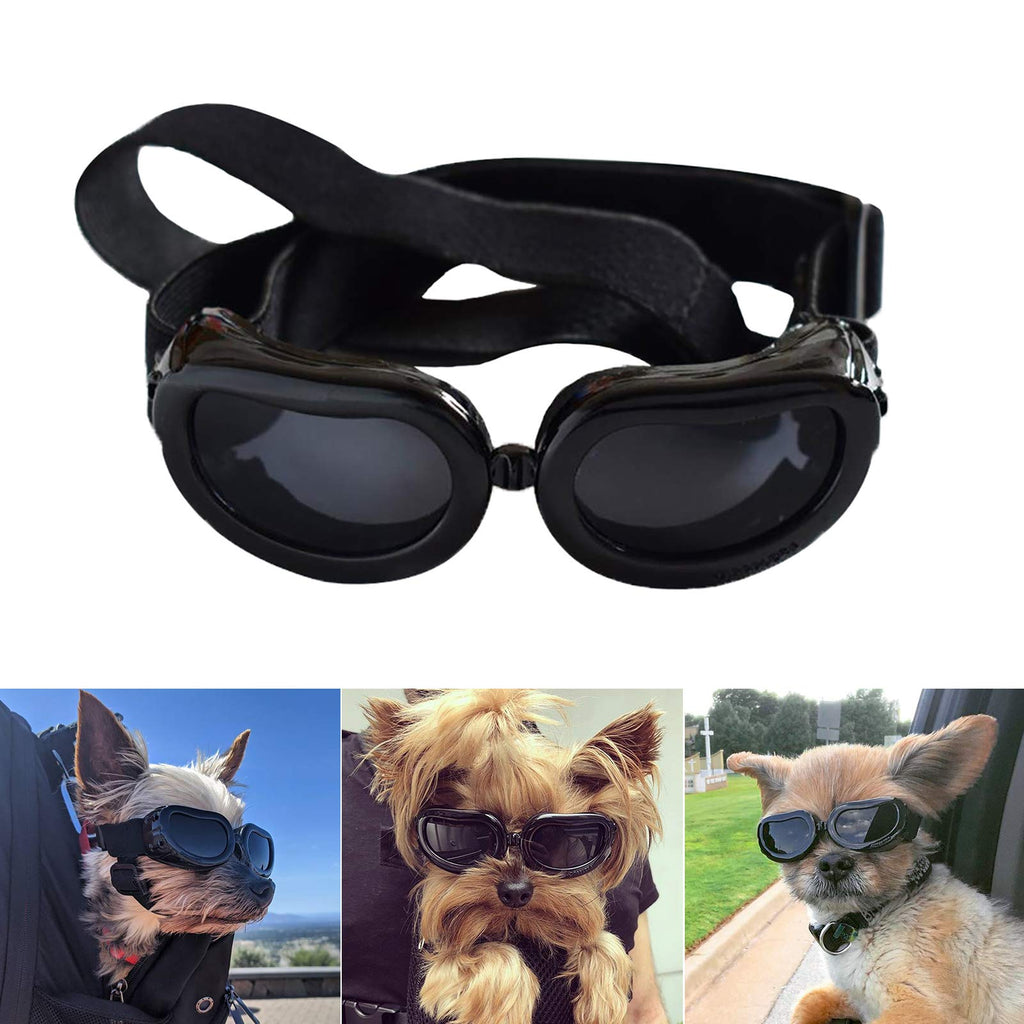 Namsan Small Dog Goggles Puppy Sunglasses UV Resistant Waterproof Snowproof Glasses for Doggy, Cat Black - PawsPlanet Australia