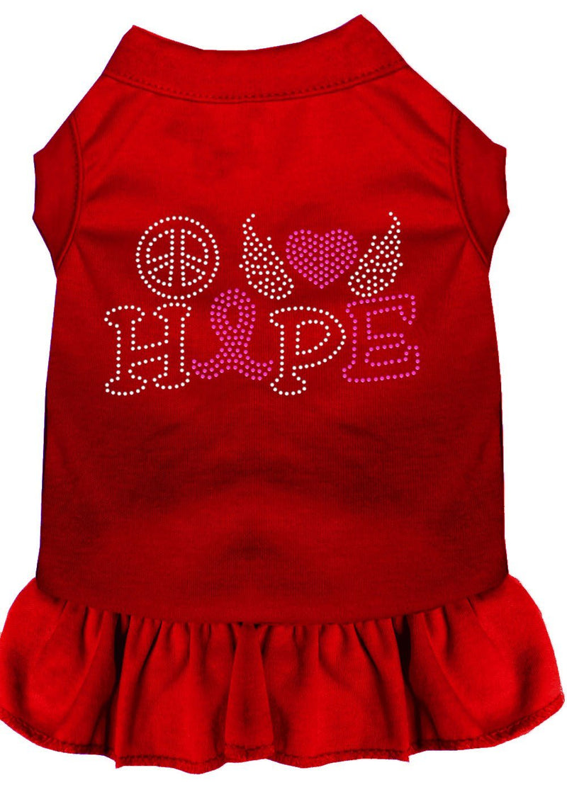 [Australia] - Mirage Pet Products 57-62 4XRD Red 4 Peace Love Hope Breast Cancer Rhinestone Pet Dress, 4X-Large 