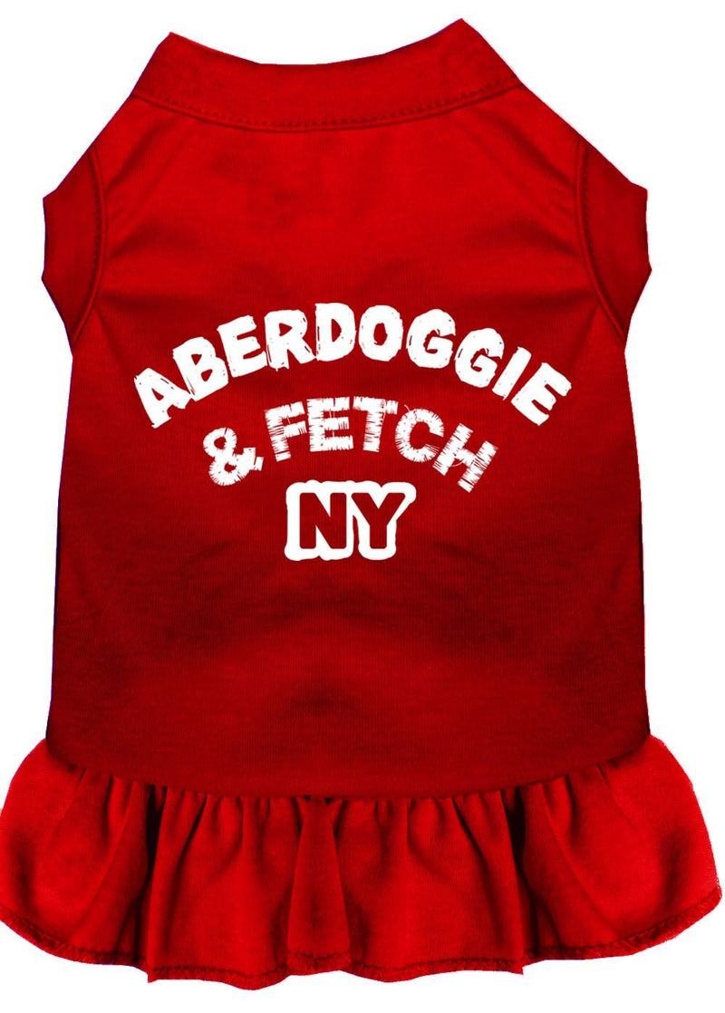 [Australia] - Mirage Pet Products 58-01 XSRD Red Aberdoggie NY Screen Print Dress, X-Small 