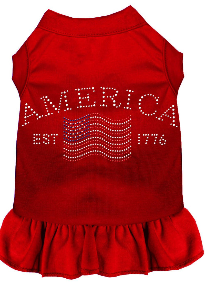 [Australia] - Mirage Pet Products Classic America Rhinestone Dress, 4X-Large, Red 