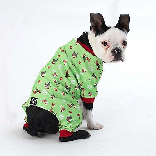 PetRageous Holiday Dogs Green Dog Pajamas Medium - PawsPlanet Australia