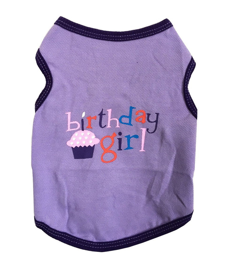 [Australia] - BBEART Pet Clothes, Fashion Pet Birthday Vest Small Dogs T-Shirt Cat Puppy Sleeveless Clothes Costumes Teddy Apparel Harness for Spring and Summer S Purple 