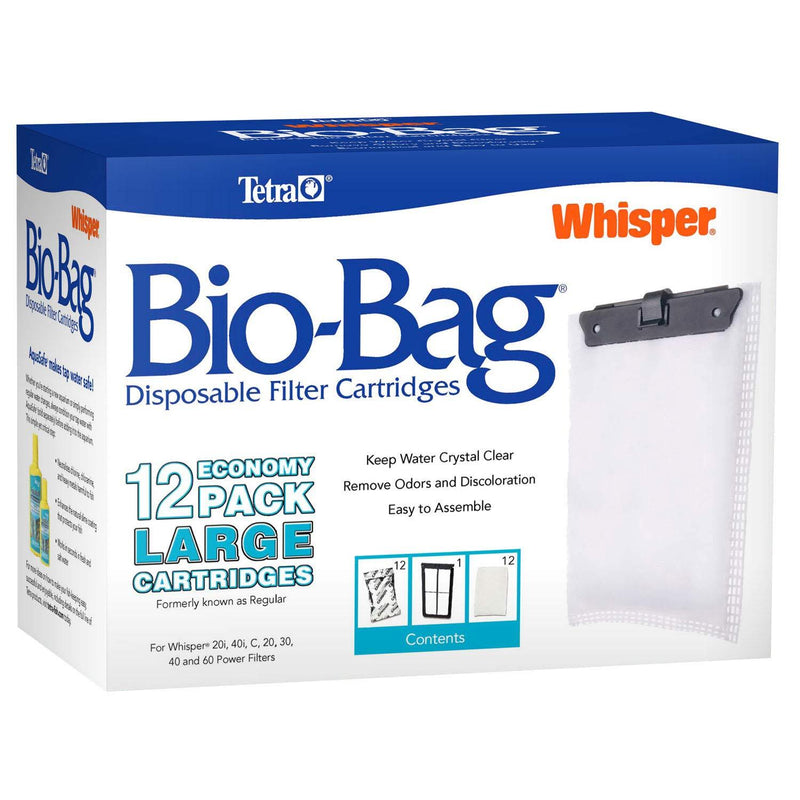 [Australia] - Tetra Whisper Bio-Bag Replacement Cartridge Unassembled Large 12pk 