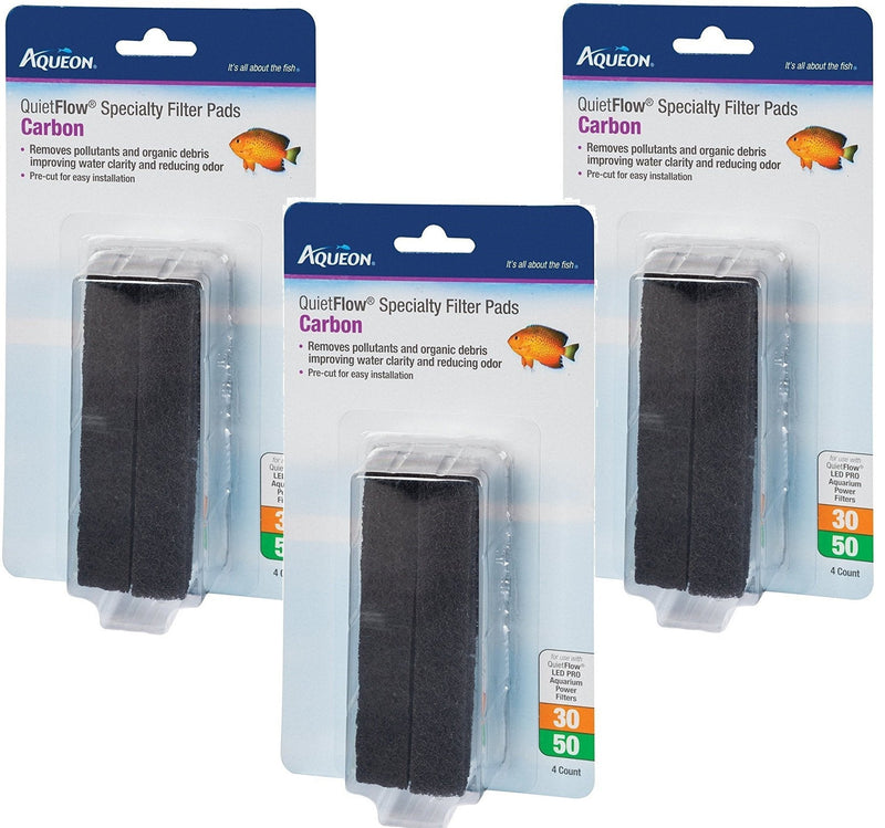 [Australia] - Aqueon QuietFlow Carbon Cartridges with Bio-Media Grid 30/50-4 Cartridges per Package 12 Cartridges 