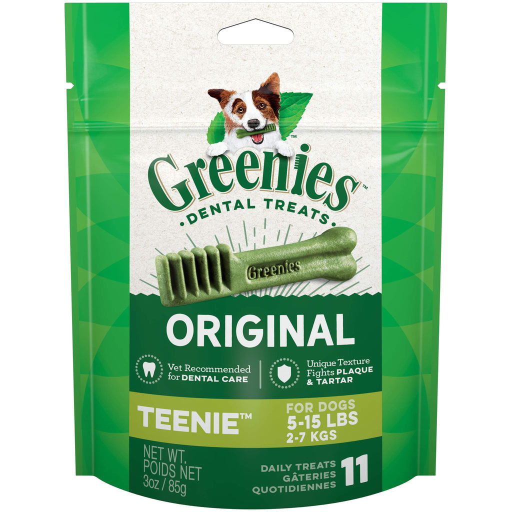 Greenies Original Teenie Natural Dental Dog Treats (5-15 lb. Dogs) 11 Treats - PawsPlanet Australia