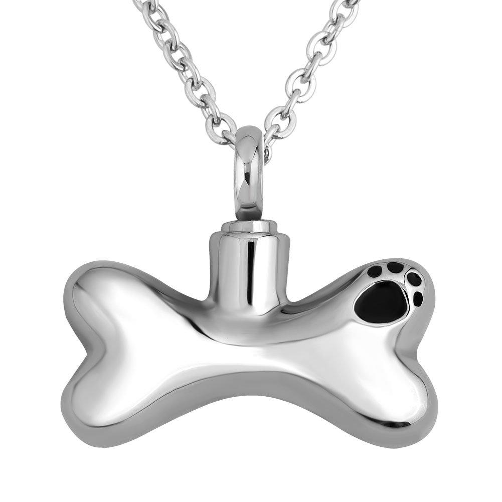 [Australia] - Q&Locket Pet Dog Bone Urn Necklace Memorial Ashes Holder 