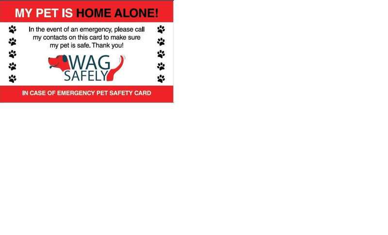 [Australia] - WagSafely Pet Home Alone Emergency Wallet Cards (Set of 5) 