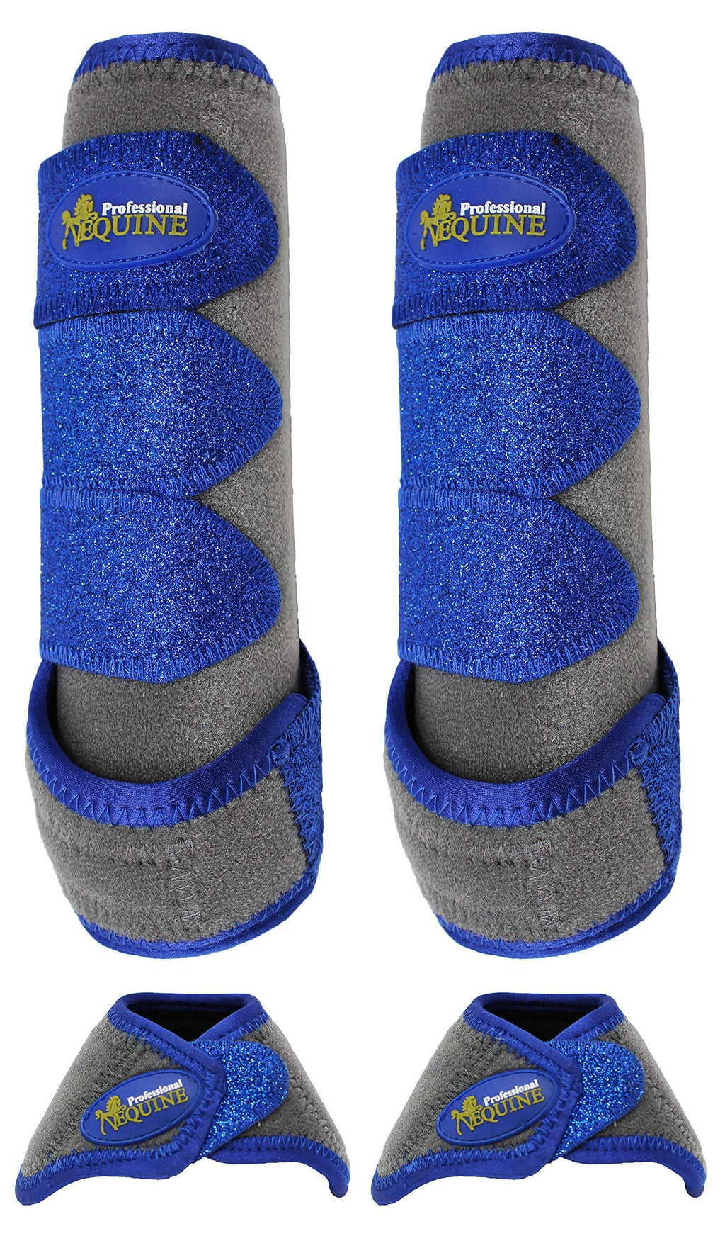 [Australia] - Professional Equine Horse Medium Sports Medicine Splint Bell Boots Glitter 4130B 