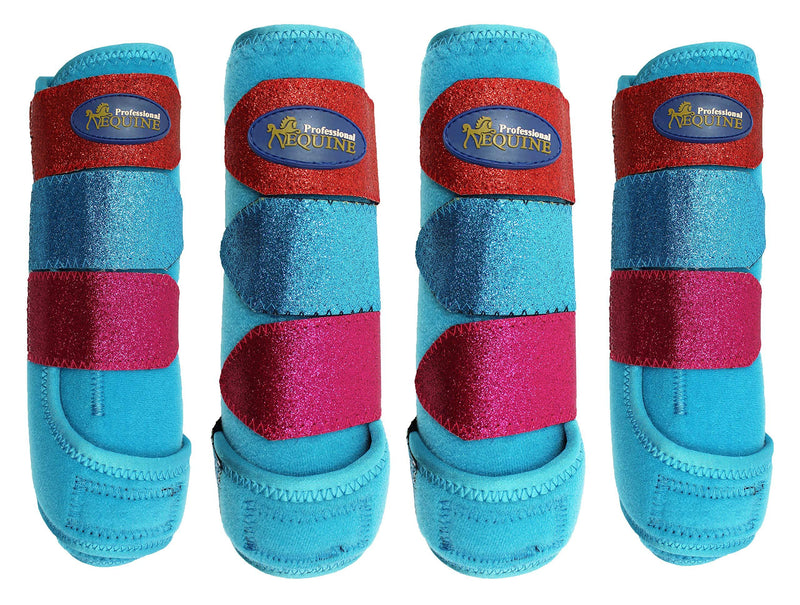 [Australia] - Professional Equine Horse Medium 4 PK Sports Medicine Splint Boots Glitter 4132C 