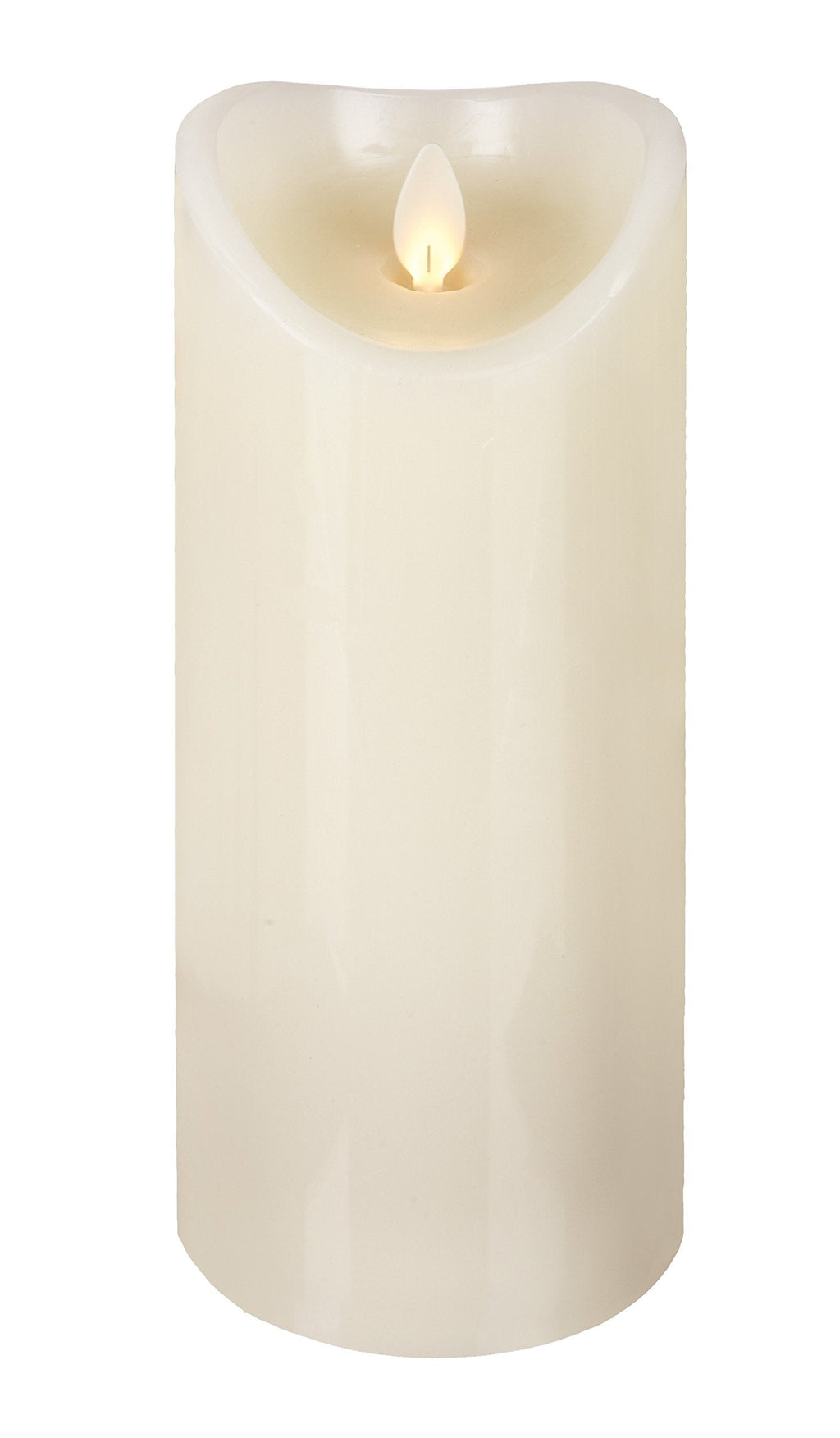 Ganz Home Décor LED Flameless Wax Pillar Candle Ivory with Built in Timer (3"x8") 3"x8" - PawsPlanet Australia