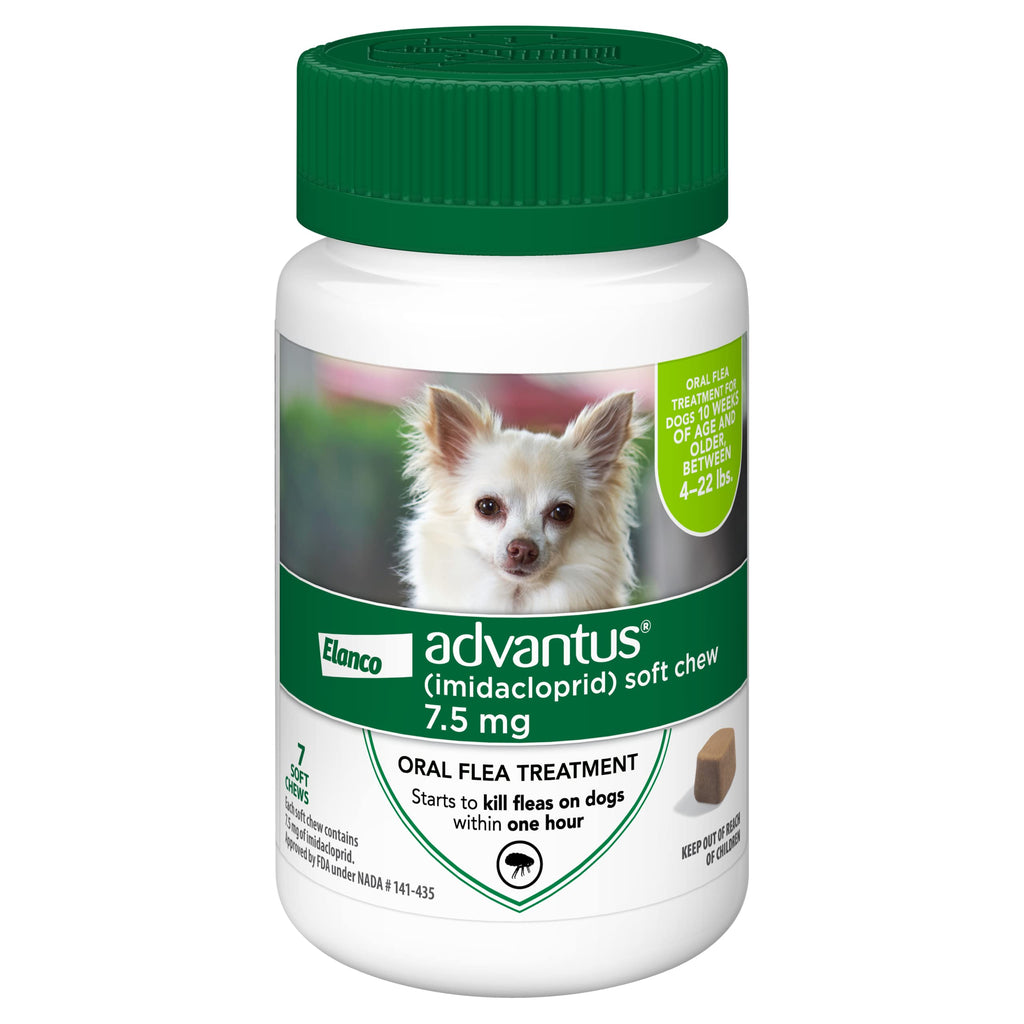 Advantus (Imidacloprid) Chewable Flea Treatment for Small Dogs, 4-22 Pounds 7-Ct Small Dog - PawsPlanet Australia