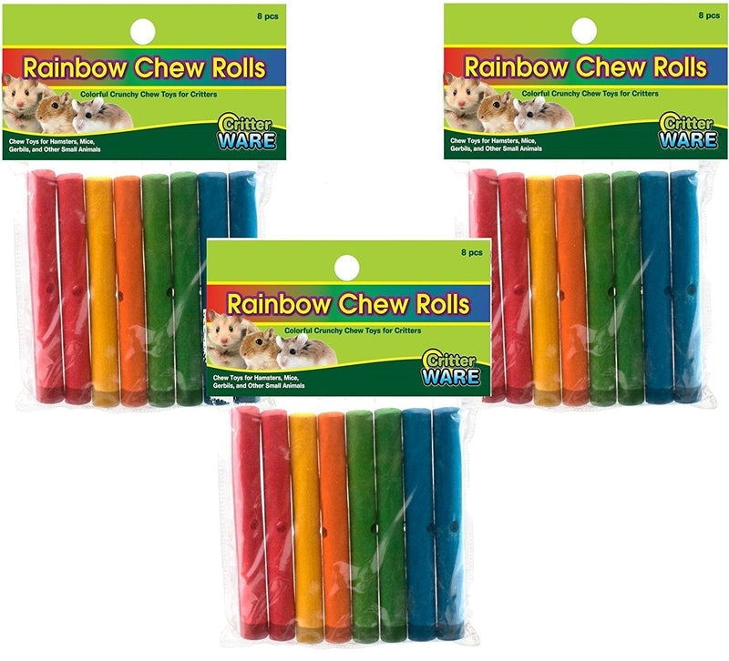 [Australia] - 24 Piece Ware Manufacturing Assorted 6.75" Rainbow Chews Rolls (3 Packages with 8 Rolls each) 