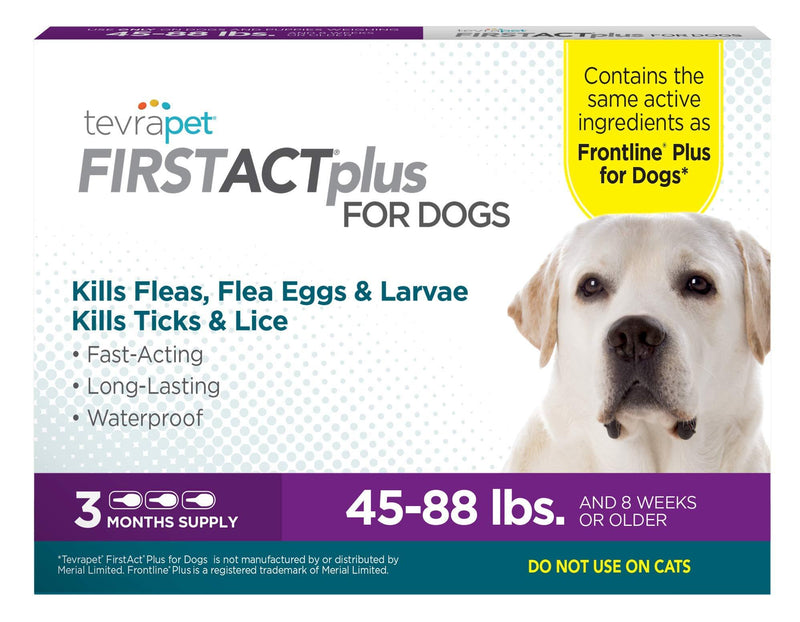 TevraPet FirstAct Plus Flea & Tick Prevention for Dogs Large 45-88 lbs - PawsPlanet Australia