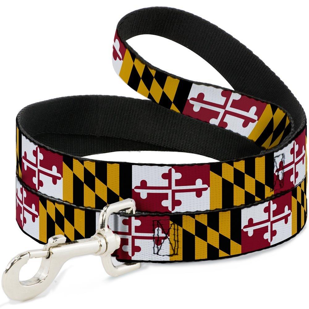 [Australia] - Buckle-Down Dog Leash Maryland Flags Available in Different Lengths and Widths for Small Medium Large Dogs and Cats 6 Feet Long - 1" Wide 