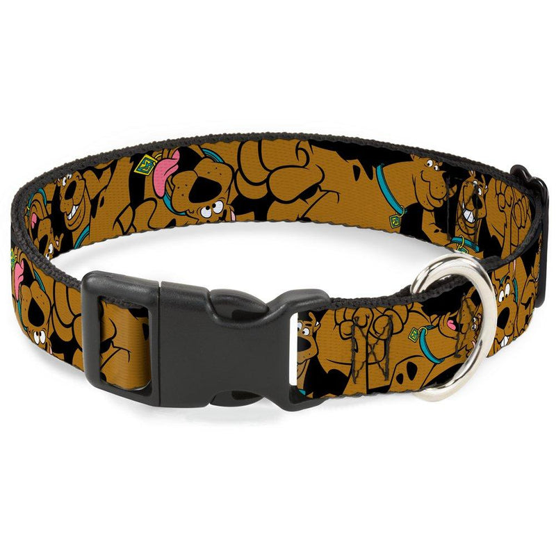 [Australia] - Buckle-Down Dog Collar Plastic Clip Scooby Doo Stacked Close Up Black Available in Adjustable Sizes for Small Medium Large Dogs 1/2" Wide - Fits 9-15" Neck - Large 