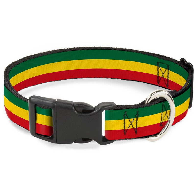 [Australia] - Buckle-Down PC-W21802-L Rasta Plastic Clip Collar, Large/15-26" 