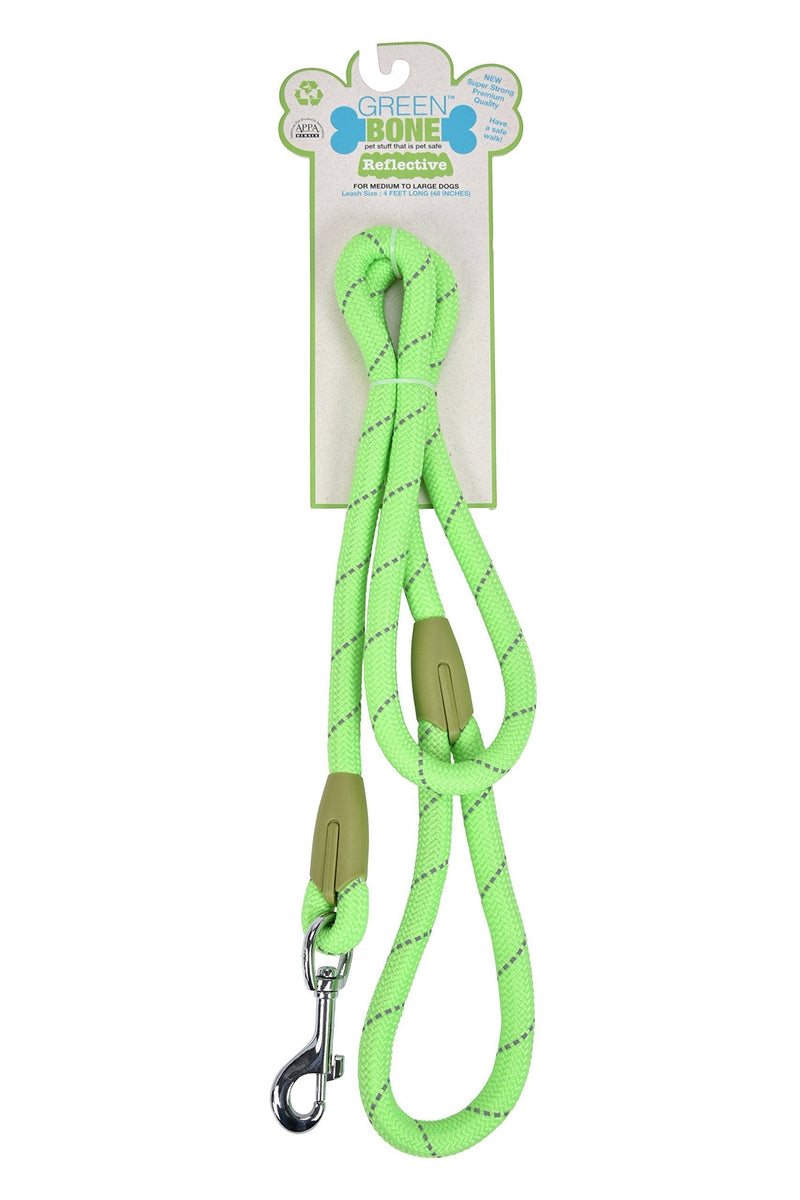 [Australia] - Greenbone Super Strong Reflective Dog Rope Leash 4 Feet Long for Nighttime Assorted Colors - 4FT 