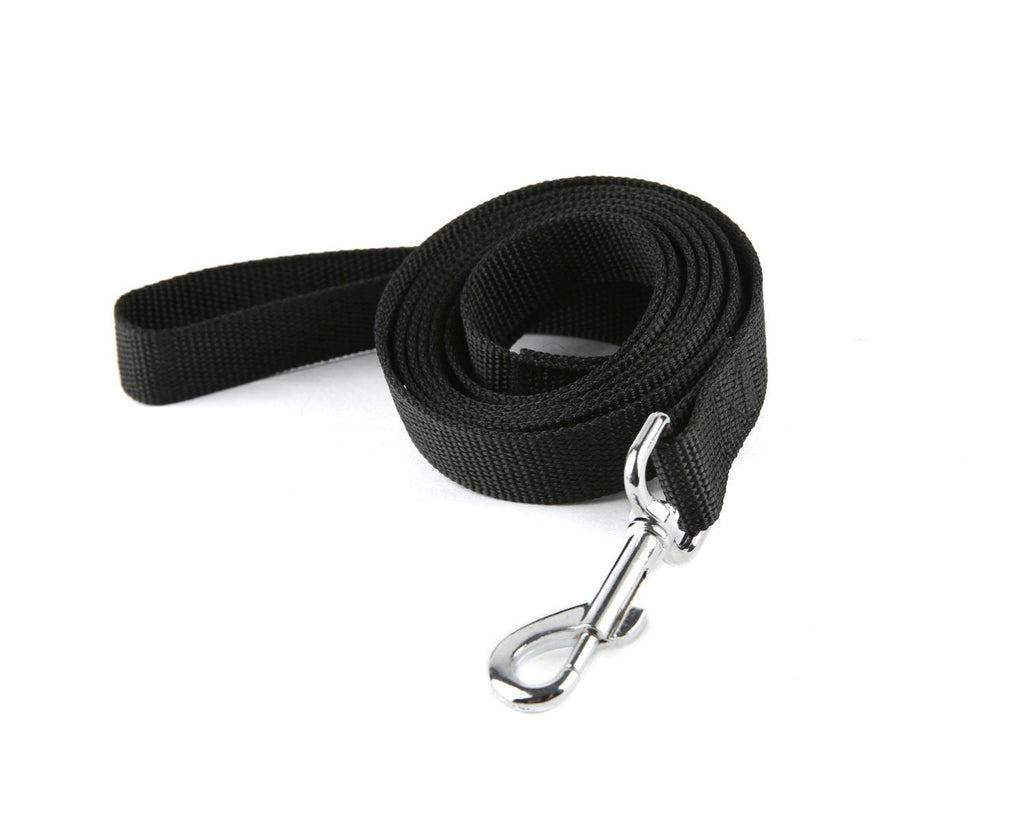[Australia] - Taida Strong Durable Nylon Dog Training Leash, Traction Rope, 6 Feet Long, 1 Inch Wide, for Small and Medium Dog Black 