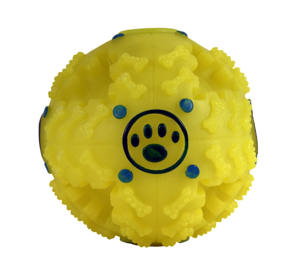 [Australia] - KINREX Food Dispenser for Dog and Cat - Interactive Dog Toys - Funny Dog Puzzle - IQ Treat Ball - Yellow 4" 