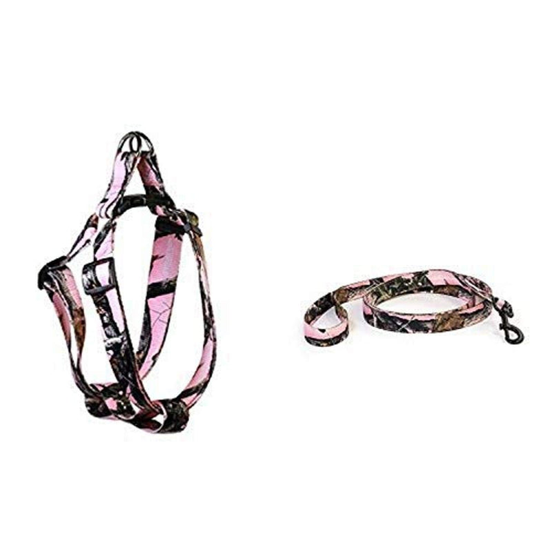 [Australia] - Pet Champion Adjustable No-Pull Harness, Collar, Leash Matching Bundle Small, Medium, Large Dog Harness + Leash STRATEGT Pink Camo 