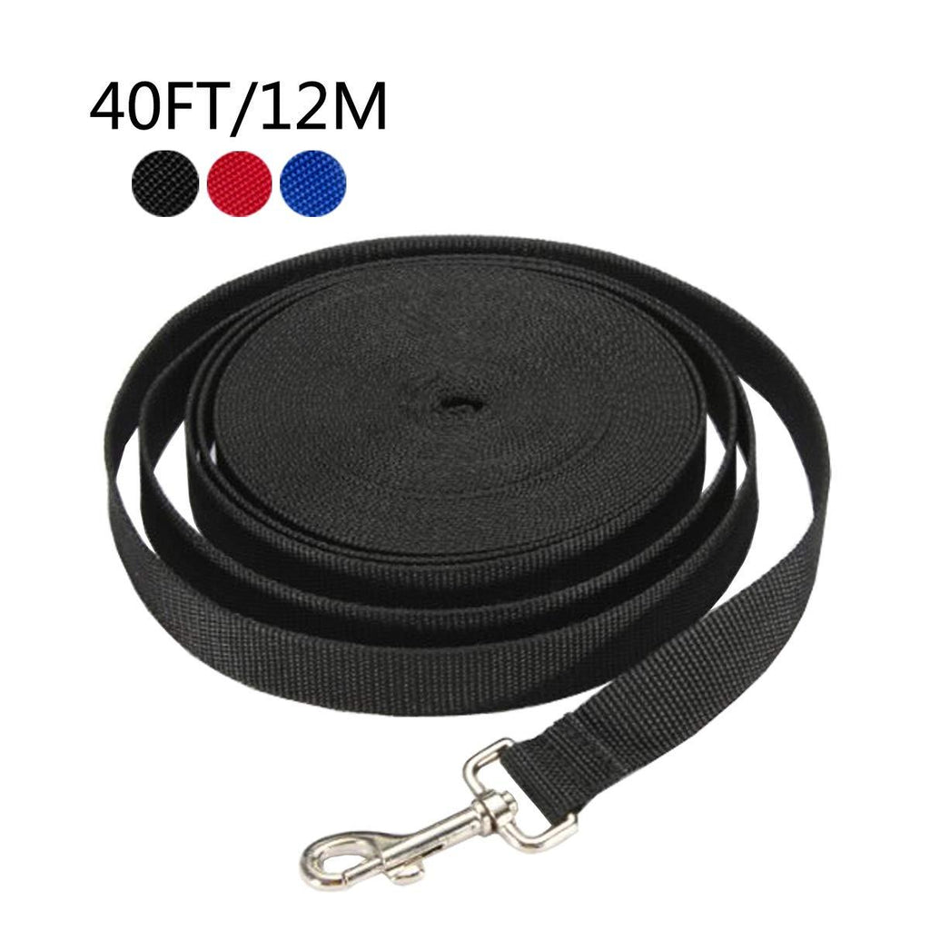 [Australia] - Gozier 40FT/50FT/66FT Extra Long Puppy Pet Dog Training Obedience Lead Leash Recall Rope 3 Color Choice Black 