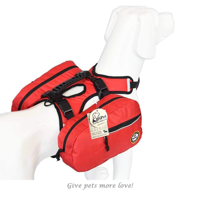 [Australia] - Saddle Bag Backpack for Large Dog, Detachable Pack Instantly Turns into Harness, Adjustable Tripper Hound Saddlebag Travel Hiking Camping Medium 