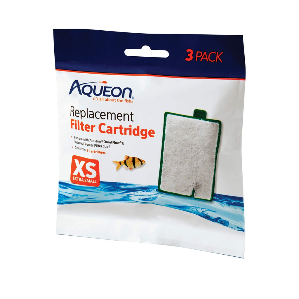 Aqueon 100106415 QuietFlow Filter Cartridge, X-Small, 3-Pack,Black Extra Small - 3 pack - PawsPlanet Australia