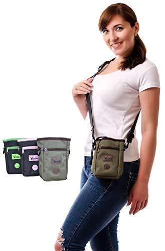 Arcadian Dog Treat Pouch, Dog Walking Bag with Adjustable Shoulder Strap and Belt. Strong, Durable, Premium Quality. Ideal Dog Accessories Bag with Storage for Puppy Training Treats, Clickers. Olive. - PawsPlanet Australia