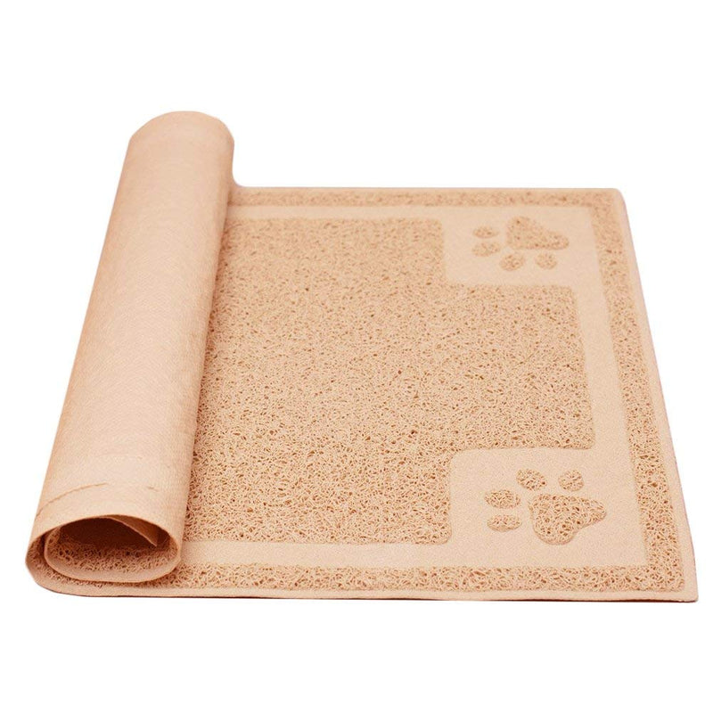 Darkyazi Pet Feeding Mat Large for Dogs and Cats,24"×16" Flexible and Easy to Clean Feeding Mat,Best for Non Slip Waterproof Feeding Mat Beige - PawsPlanet Australia