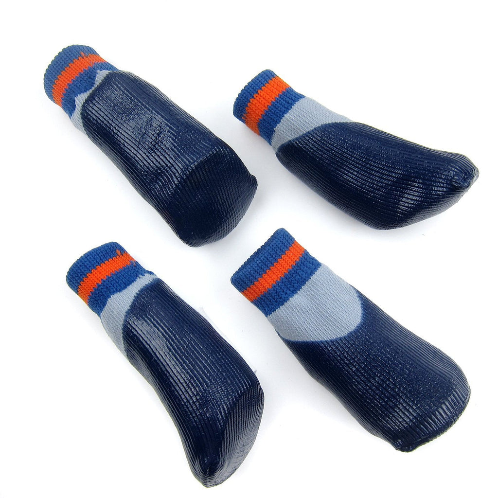 Alfie Pet - Terry Set of 4 Rubber Dipped Dog Paw Protection Socks XX-Small Navy - PawsPlanet Australia