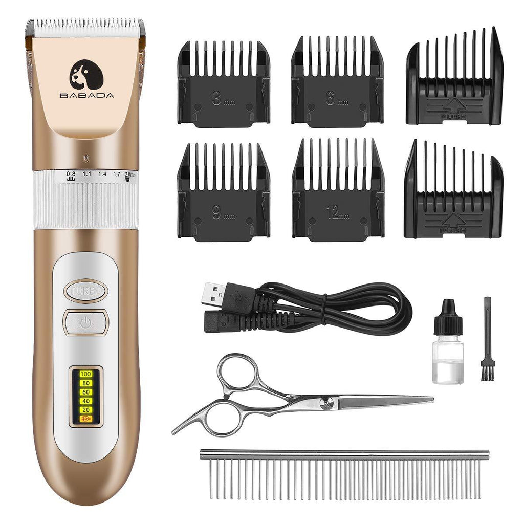 [Australia] - FOCUSPET Pet Grooming Clippers, Professional Dog Hair Clippers Electric Pet Hair Clipper Kit Trimmer Cat & Dog Clippers Set for Dogs Cats 2 Speed USB Rechargeable LED Display 