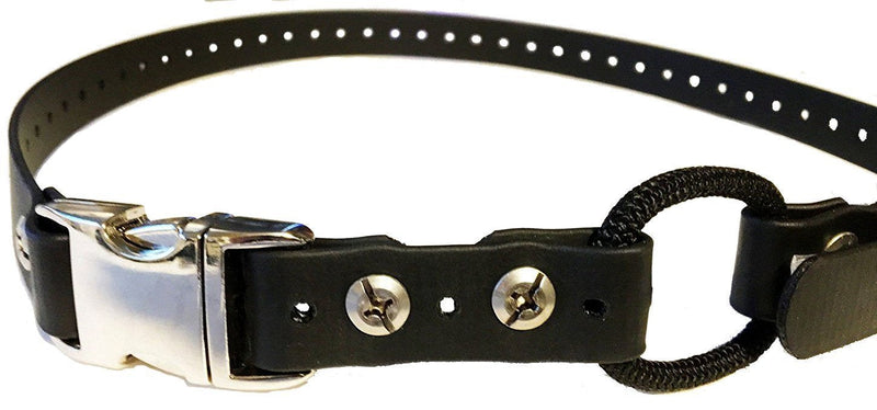 [Australia] - Ecollar 1" Black Quick Snap Metal Buckle Biothane Dog Bungee Replacement Strap- 33 inches, Black 