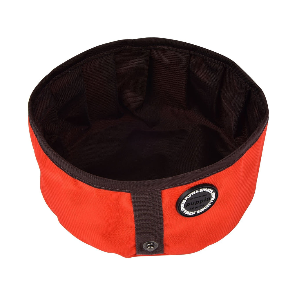 [Australia] - Puppia PLRA-PB9326-OR-FR Orange Trek Round Portable Bowl Pet-Bowls, One Size 