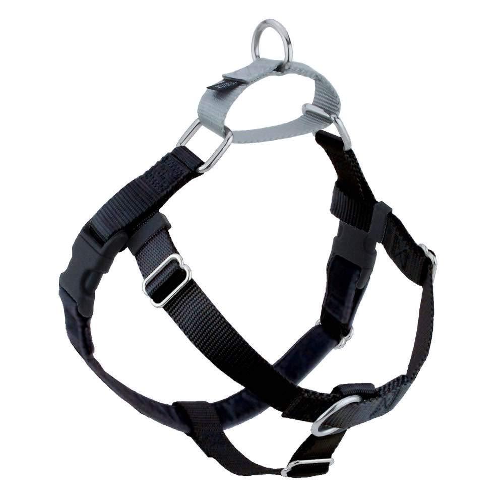 [Australia] - Freedom No-Pull Harness ONLY 1" Wide Medium (23"-28") Black w/Silver Loop 