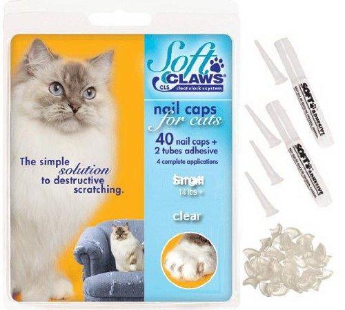 [Australia] - Soft Claws CLS Nail Caps for Cats, Feline Take-Home Kit, Clear, Small 6-8 lbs 