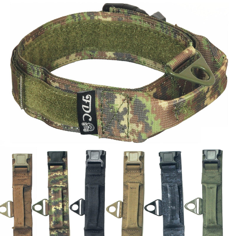 [Australia] - FDC Heavy Duty Military Army Tactical K9 Dog Collars Handle Hook & Loop Width 1.5in Plastic Buckle Medium Large XL: Neck 14" - 18" CAMOUFLAGE 
