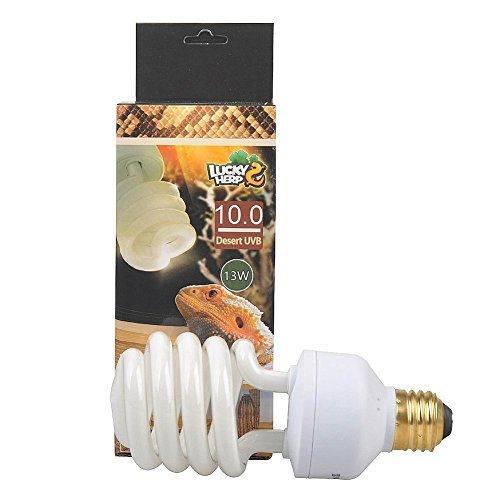 [Australia] - LUCKY HERP 10.0 UVB Fluorescent Desert Terrarium Lamp,Reptile UB Bulb Light,Compact Bulb (13 Watt) 