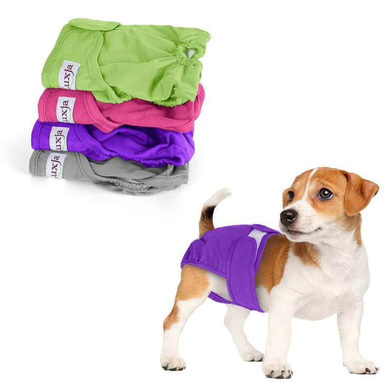 LUXJA Reusable Female Dog Diapers, Washable Wraps for Female Dog XS: newborn puppies Gray+Green+Purple+Rose Red - PawsPlanet Australia