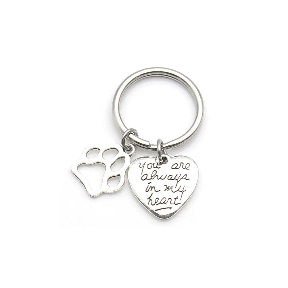 [Australia] - Pet Dog Memorial Keychain You are Always in My Heart Memorial Keychain Pet Sympathy Gift 