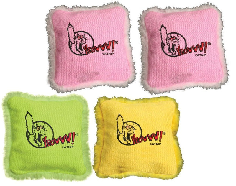 [Australia] - Yeowww! (4 Pack) 100% Organic Catnip Pillows (Assorted Colors) 
