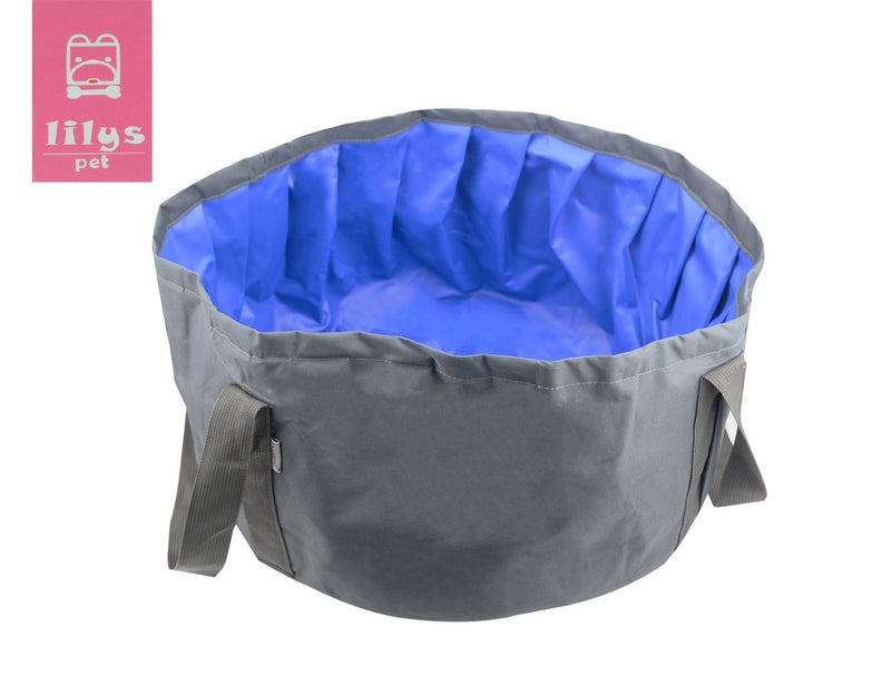 [Australia] - LILYS PET Portable Folding Bath tub Swimming Pool for Small Dogs and Cats Outdoor/Indoor,18''×18''×9" Grey 