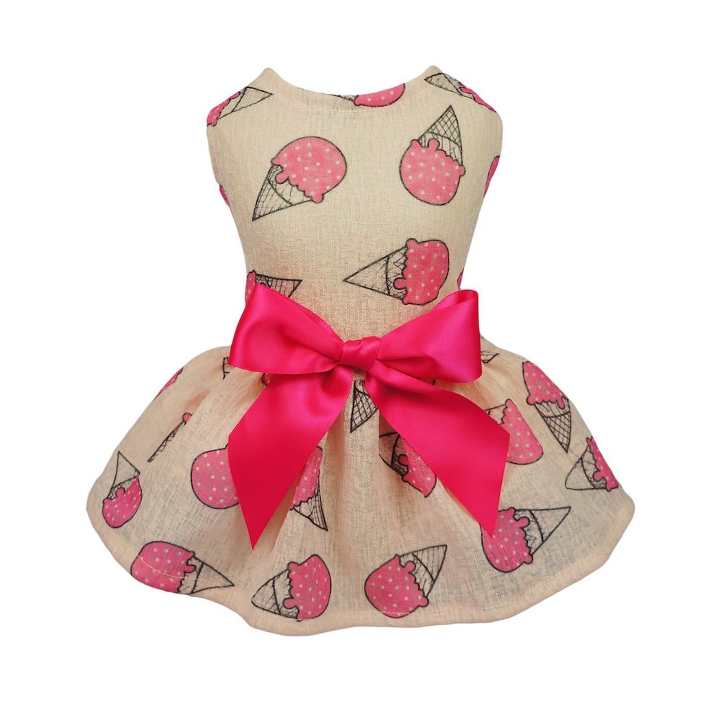 Fitwarm Sweet Ice Cream Pet Clothes for Dog Dresses Vest Shirts Sundress Pink XS - PawsPlanet Australia