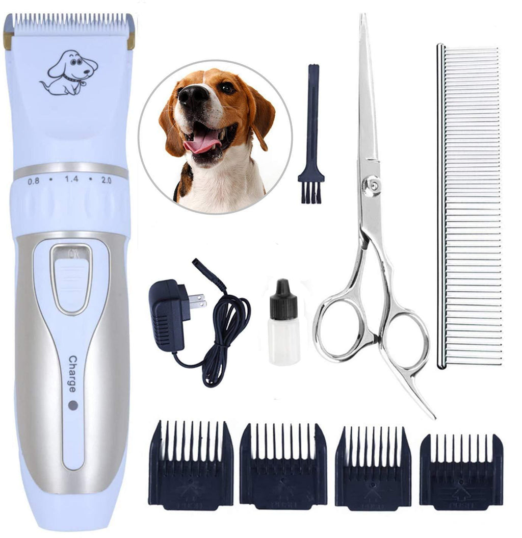 [Australia] - Maxshop Pet Grooming Clippers, Professional Quiet Rechargeable Cordless Pet Hair Clippers with Comb Guides Scissors Stainless Steel Blades Kit for Dogs Cats,Pets Long Short Hair Shave 