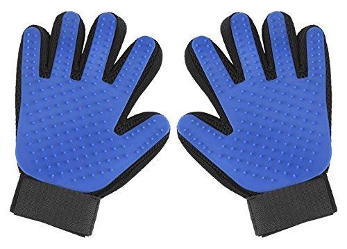 Pet Grooming Glove - Massage Magic Hair Remover - Perfect for Dogs and Cats with Long and Short Fur(1 Pair) BLue - PawsPlanet Australia