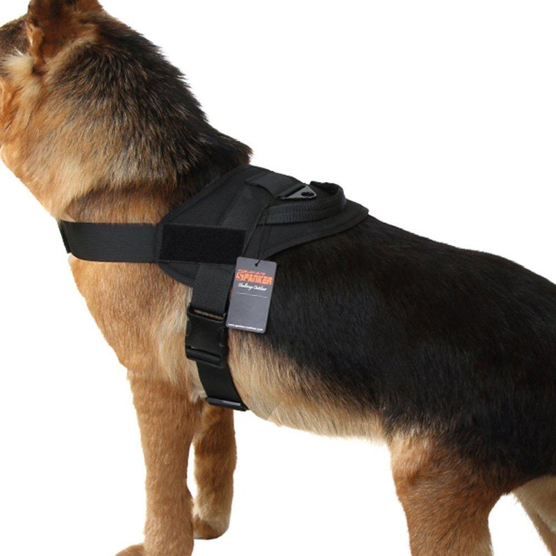 [Australia] - EXCELLENT ELITE SPANKER Tactical Dog Harness Training Military Patrol K9 Dog Vest Adjustable Nylon Military Dog Harness with Handle S Black 