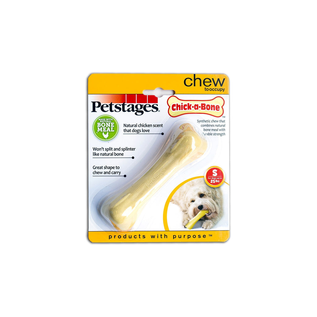 [Australia] - Petstages Chick-a-Bone Dog Chew Toy – Safe, Natural & Healthy Chewable Bones – Real Chicken Flavored Chewing Toy for Dogs 