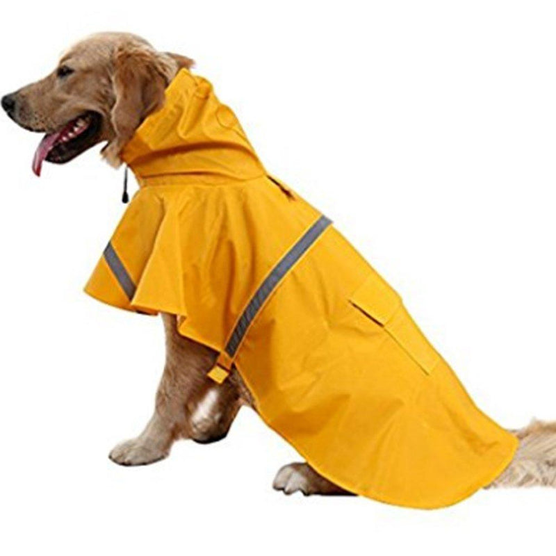 [Australia] - NACOCO Large Dog Raincoat Adjustable Pet Water Proof Clothes Lightweight Rain Jacket Poncho Hoodies with Strip Reflective… XL Yellow 