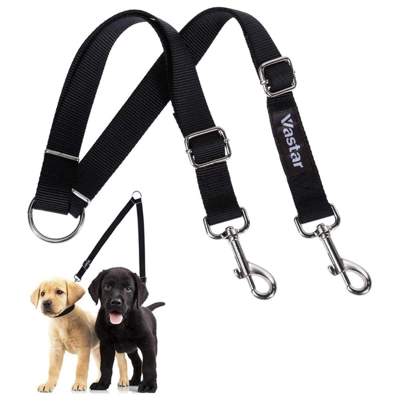 Vastar Double Dog Walker, Adjustable Heavy Duty Double Dog Leash for Pets, No Tangle Two Dogs Training Leash for Dogs up to 110 Pounds, Premium Quality Dog Leash Coupler for 2 Dogs - PawsPlanet Australia